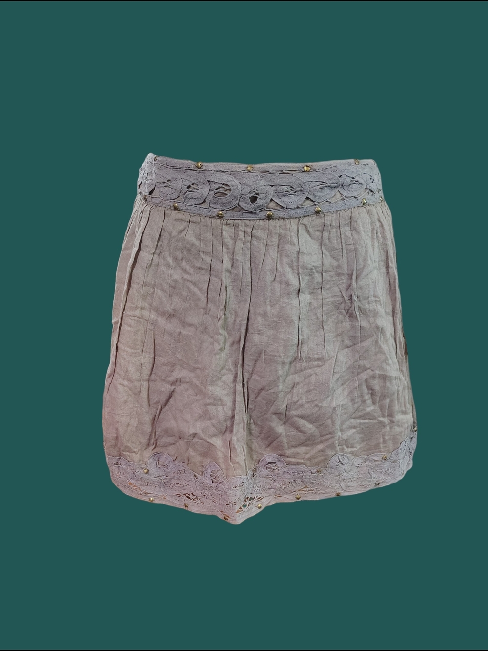 Y2K Boho Grunge Vintage Euro Studded Mini Skirt Camaieu